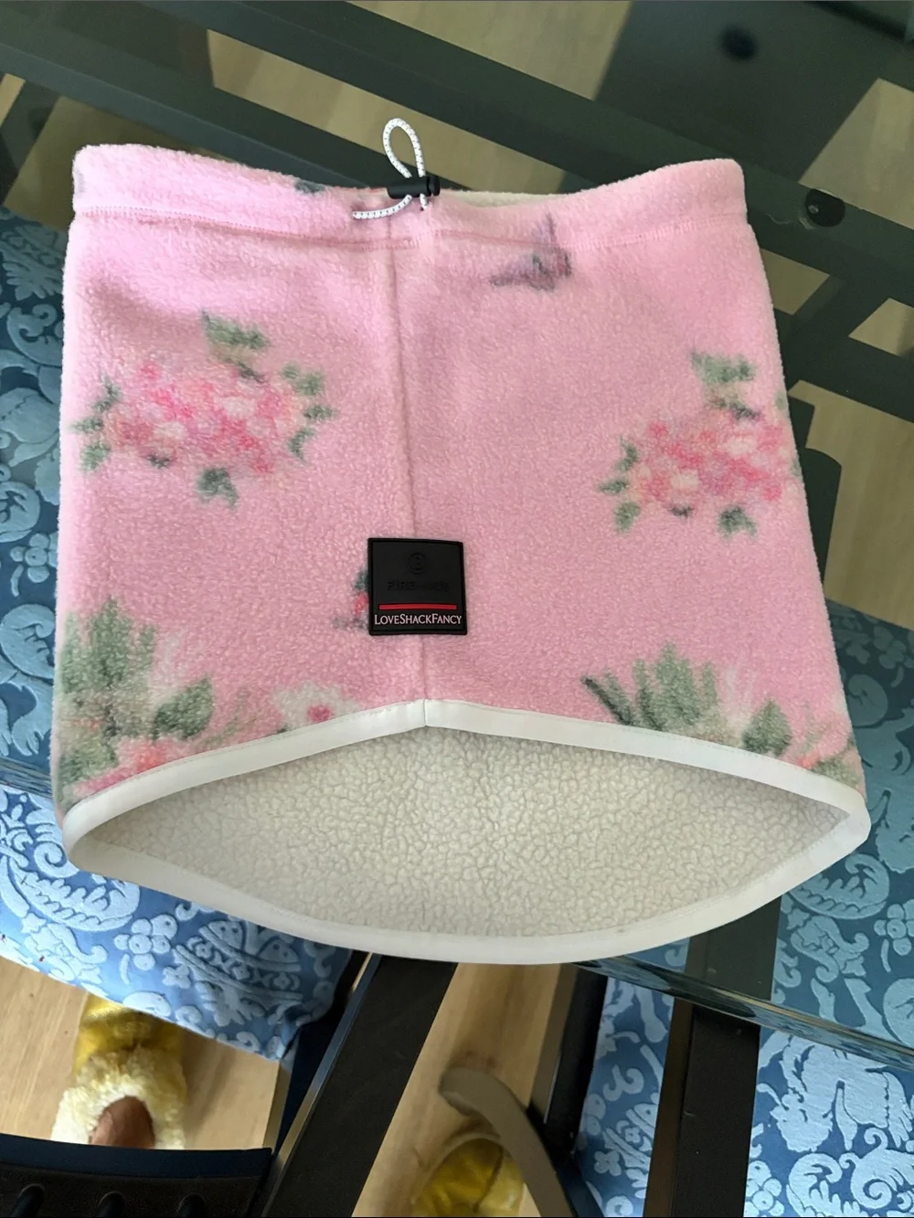 LoveShackFancy Pink Floral Fleece Ski Neck Warmer NWOT